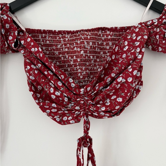 SHEIN Red Floral Crop Top & Skirt Set - Picture 8 of 9